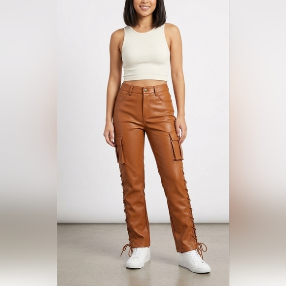 Valabasas Other - NWT VALABASAS PLAY Lace-Up Faux Leather Cargo 🔥